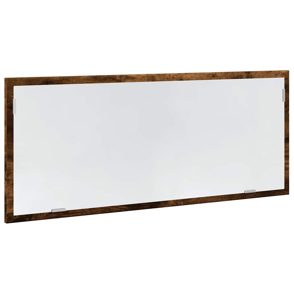LED Bathroom Mirror Smoked Oak 100 x 8.5 x 37 cm Engineered Wood