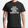 Мужская мода повседневные футболки с коротким рукавом Less Regrets More Baguettes черные футболки классические свободные футболки