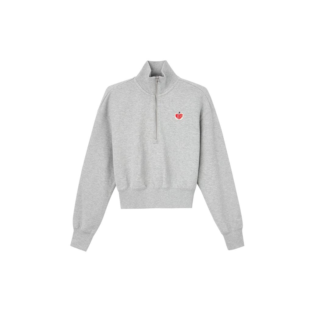 Nike Спортивная одежда Phoenix Fleece Стойка воротник Удобные спортивные шорты Толстовка на молнии до середины Женская толстовка Темно-серый HV8731063