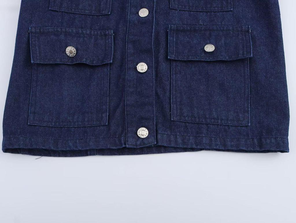 Весна 2025 Женский комплект в европейском и американском стиле: куртка с карманами и шорты