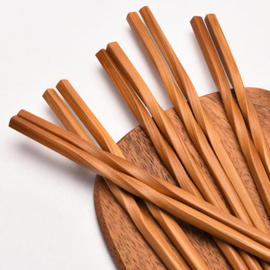 5 пар палочек для еды, нескользящие, устойчивые к высоким температурам, из натурального бамбукового дерева, карбонизированные, китайские палочки для еды, кухонный гаджет