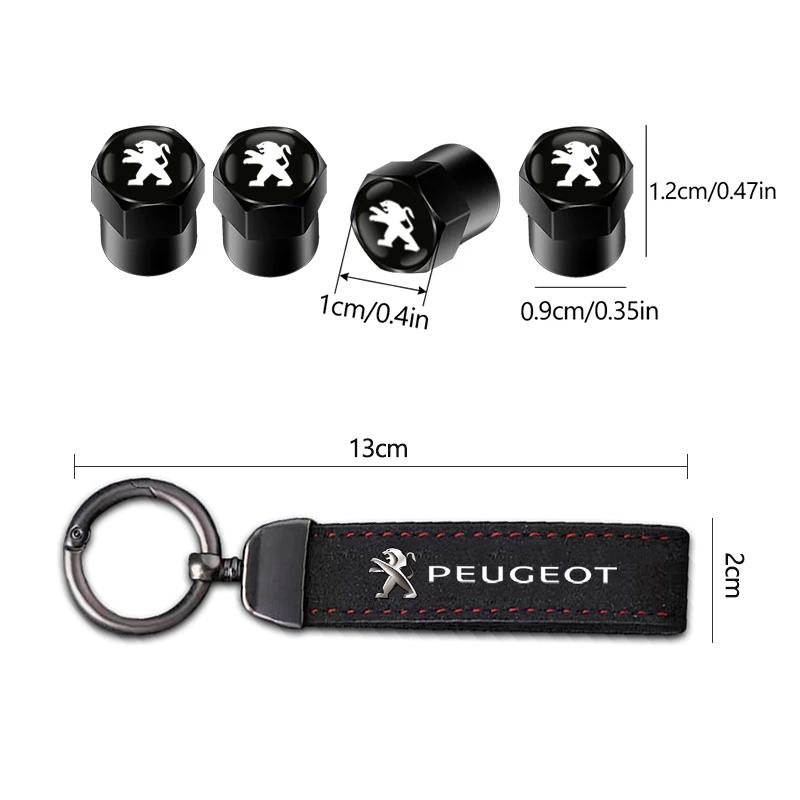 Car Tire Valve Caps Cover/Car Keychain Badge Key Ring For Peugeot 2008 208 308 508 4008 408 3008 307 207 107 607 106 406 407