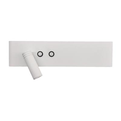 Modern Wall Sconce for Reading, White, Left, Neutral Color, LED, 10W+3W, Movable Tip, Switch, RESORT Milagro