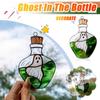 Ghost Stained Window Hangings Decor, Ghost In The Bottle,Suncatcher Window Panel