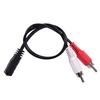 2-Rca штекер на 3,5 мм гнездовой Aux аудио разъем для наушников переходной кабель