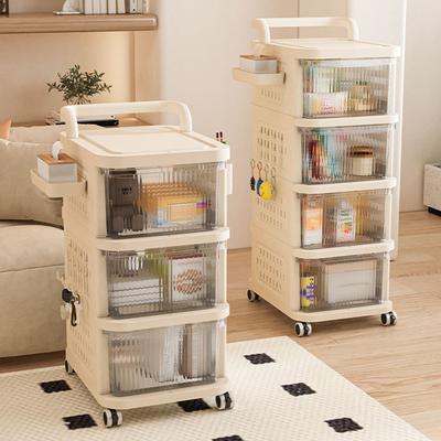Бытовая пластиковая тележка с перфорированной панелью, выдвижной ящик, шкаф для закусок и игрушек, многослойный шкаф для хранения для гостиной, спальни, кабинета