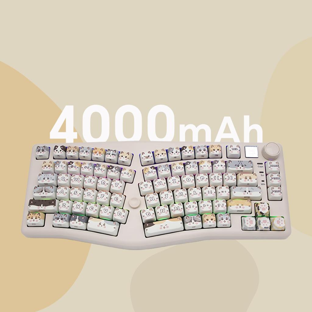 Клавиатура OUSEITECH LEOBOG A75 Alice Layout, механическая клавиатура, игровая клавиатура Alice Layout, колпачки клавиш PBT, совместимая с функцией горячей замены, 83 клавиши, оснащенные