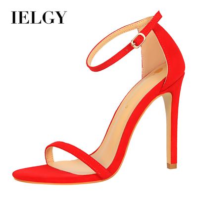 Модные сексуальные женские сандалии на шпильках и замшевые открытые носки на летних каблуках