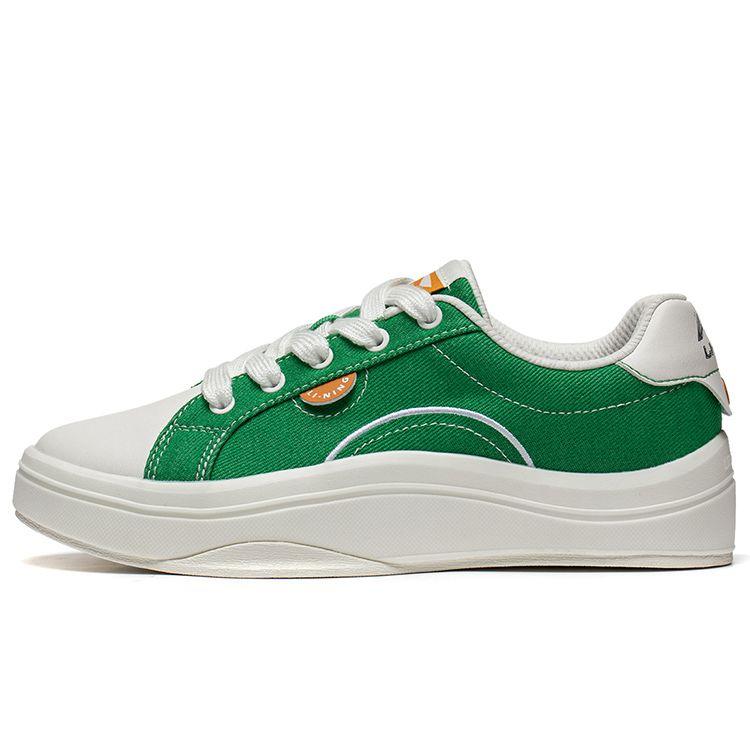 Li Ning Youth Classic Rebound Low Top Kids Skate Shoes Kids Skate Shoes White Green YKCT122-5