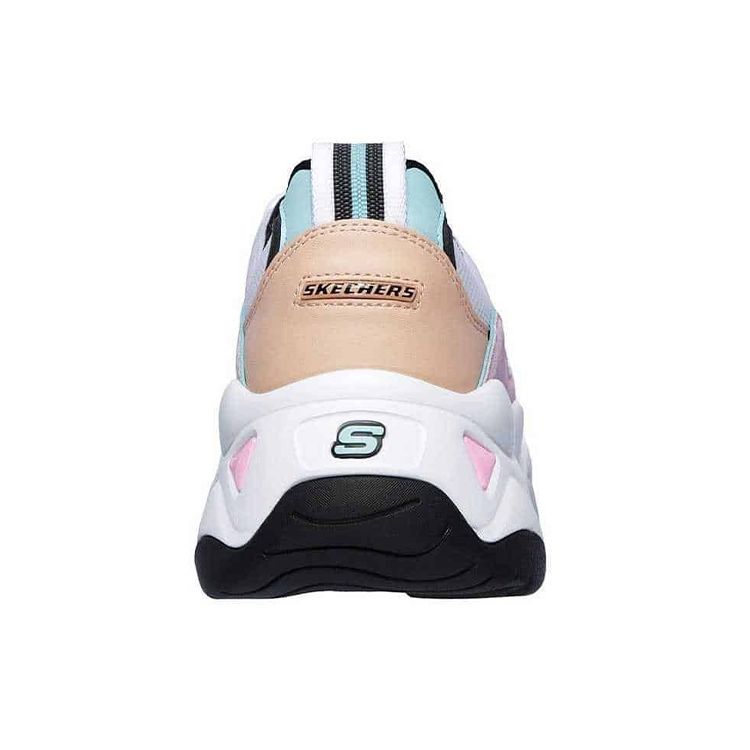 Skechers DLites 3.0 Zenway Кожаные Синтетические Круглый Носок На Шнуровке Низкие Папины Кроссовки Женские кроссовки Белые Розовые 12955-WPKB