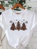 (Азиатский размер) милое прекрасное дерево Футболки с коротким рукавом Принт с Рождеством Христовым круглый вырез Женский топ новогодний Т Одежда Мода праздничная Графическая футболка