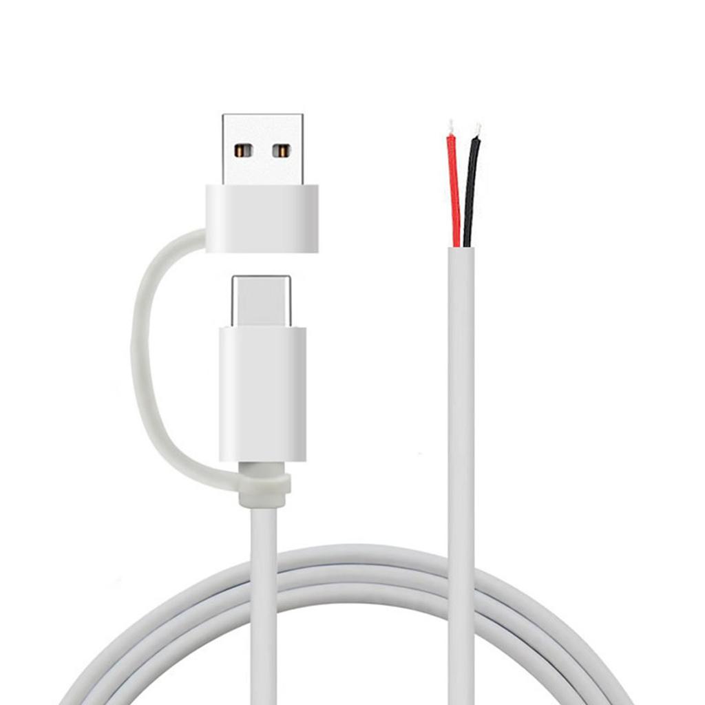 USB C Pigtail 2-жильный кабель USB Type C Male to 2Pin Wire Y Pigtail Cable 5V 2A USB C кабель питания для светодиодных маршрутизаторов
