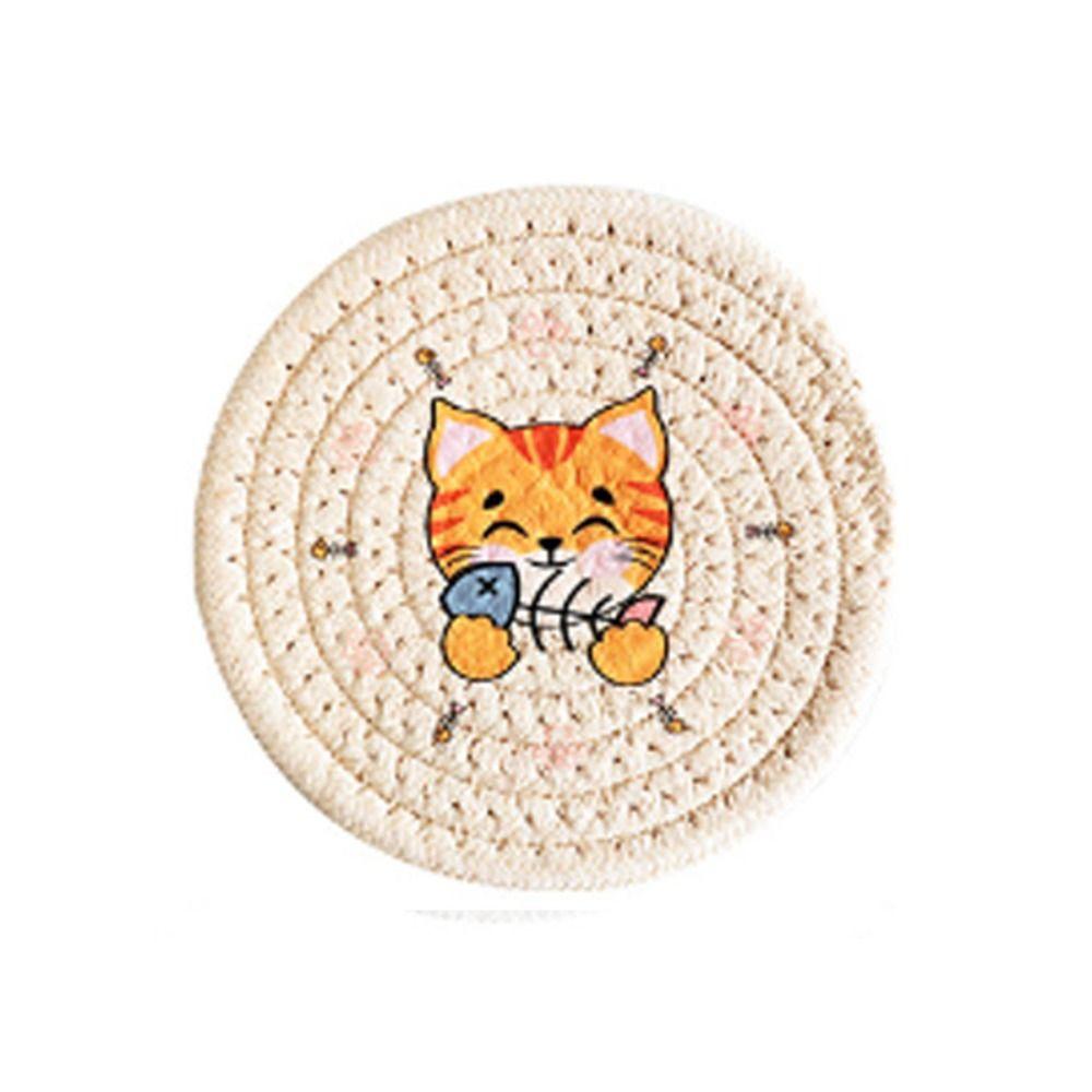 Heat Insulation Coaster Non-Slip Pot Pad Table Mats Woven Cotton Placemat  Table Decoration