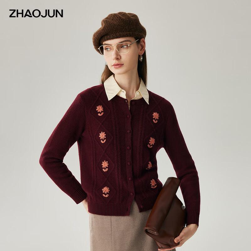 Женский вязаный кардиган из кашемира Zhaojun, утолщенный, с вышивкой