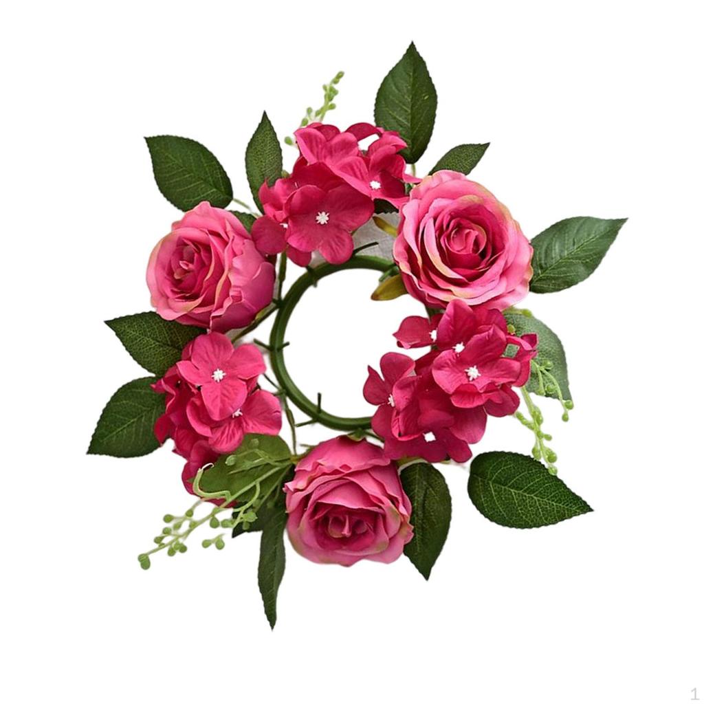 20cm Candle Ring Wreaths Centerpieces Festival Flower Garland Tabletop Thanksgiving Wedding Easter