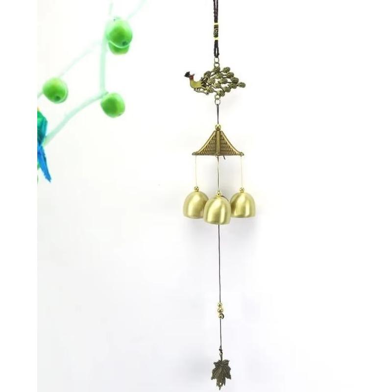 Brass Handicraft Die-casting Wind Bell Tibetan Bronze Bell Metal Antique Bell Feng Shui Metal Wind Chime Fortune Jingle Bells