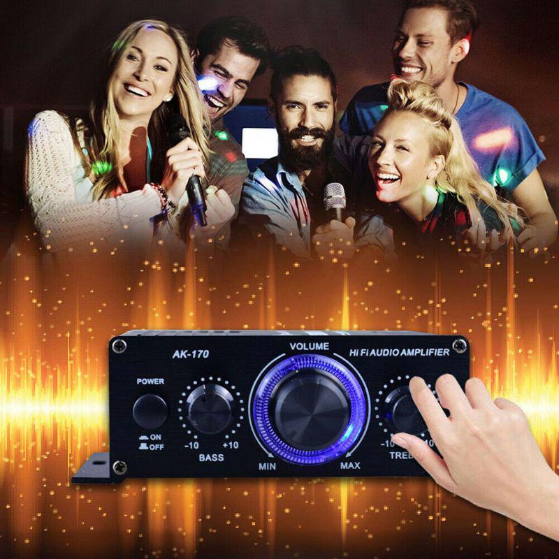 HIFI Усилитель мощности для AK 170 с синим светодиодом Автомобильный Домашний Клубный Вечеринка Музыка DIY Беспроводная Стерео Музыка Автомобильный Динамик