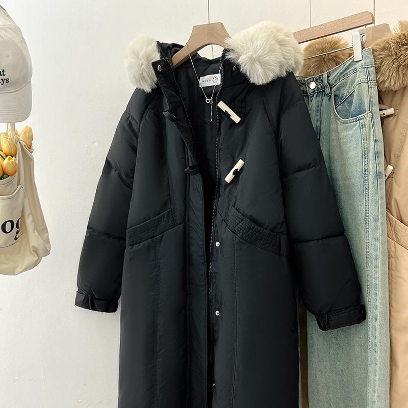 Down cotton-padded clothes for women and women, medium and long over the knee, new loose cotton-padded jackets, thickened winter cotton-padd