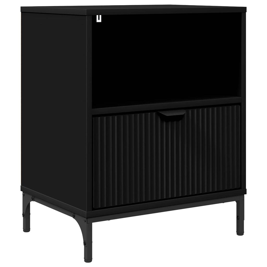 Nightstand with Drawers Black 49 x 36 x 61 cm Engineered Wood
