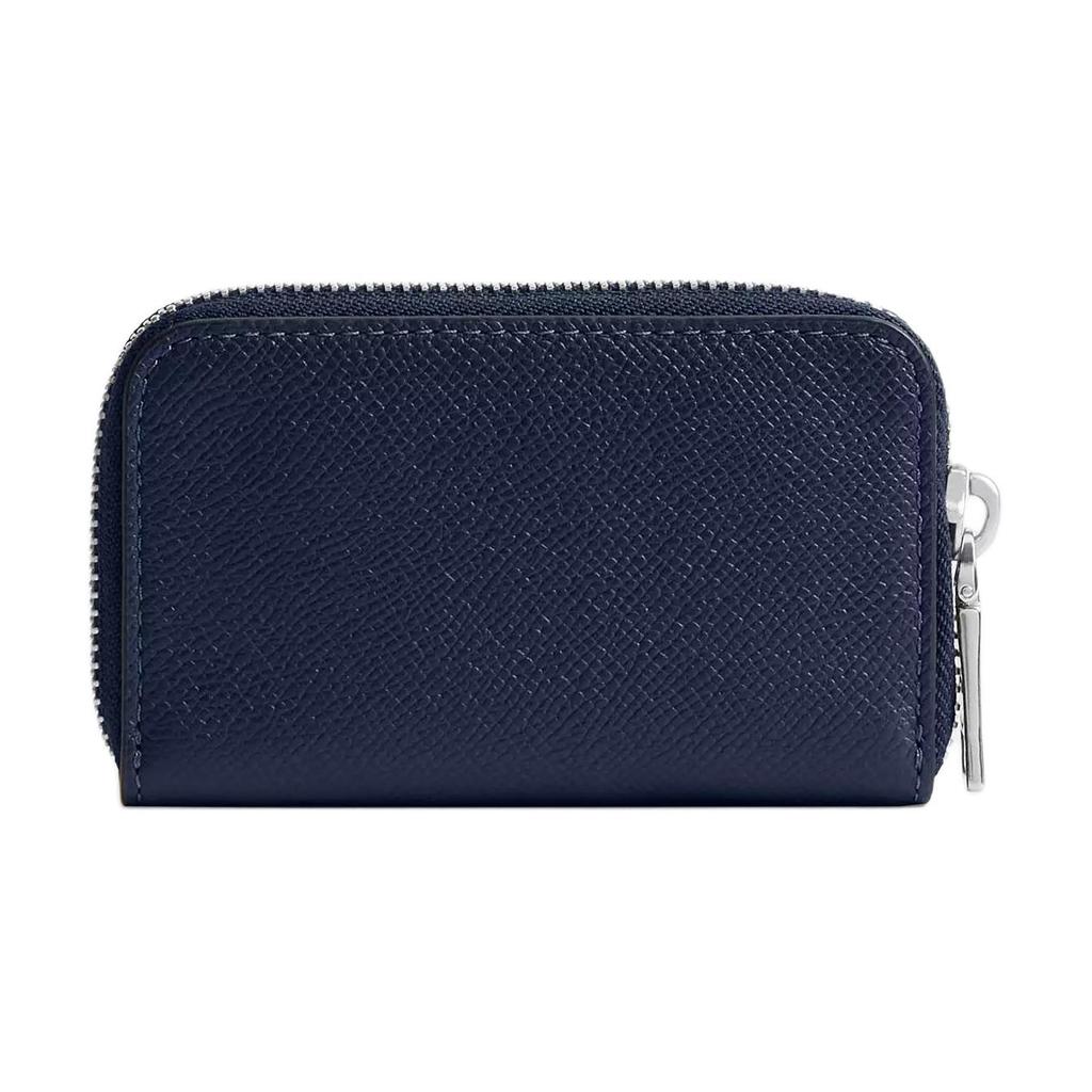 Coach Кошелек для карт на молнии 11 с тиснением под кожу Маленькие женские аксессуары Темно-синий CU220-DEB