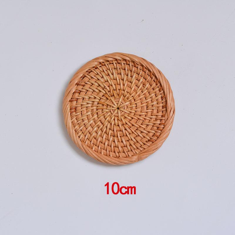 Natural Rattan Woven Heat Insulation Mat Teapot Coaster Holder Coffee Placemat Table Mat Bowl Mat Plate Mat Hot Dishes Mats