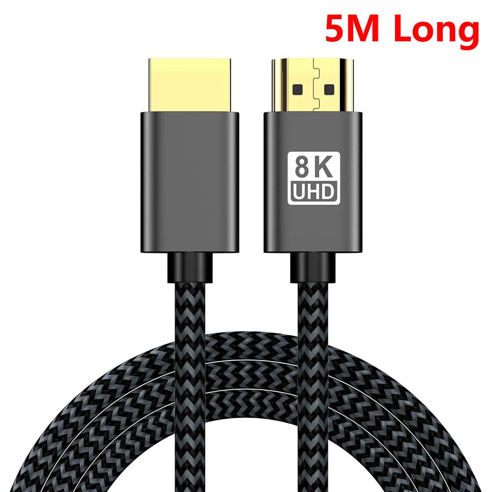 HDMI 2.1 Cable HDMI-compatible Vedio Cable 8K@60Hz 48Gbps EARC ARC HDCP High Speed Video Cable HDMI Connector Adapter for PS4 PS5 PC TV Projector