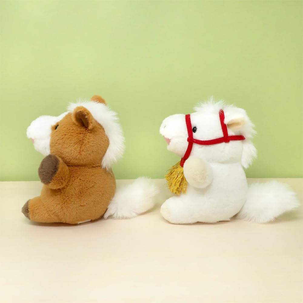 Naito Design Zodiac Pocha Horse Plush Year of the New Reiwa 8 Institute's Toy, Brown, 2026, Horse, Year's Day,