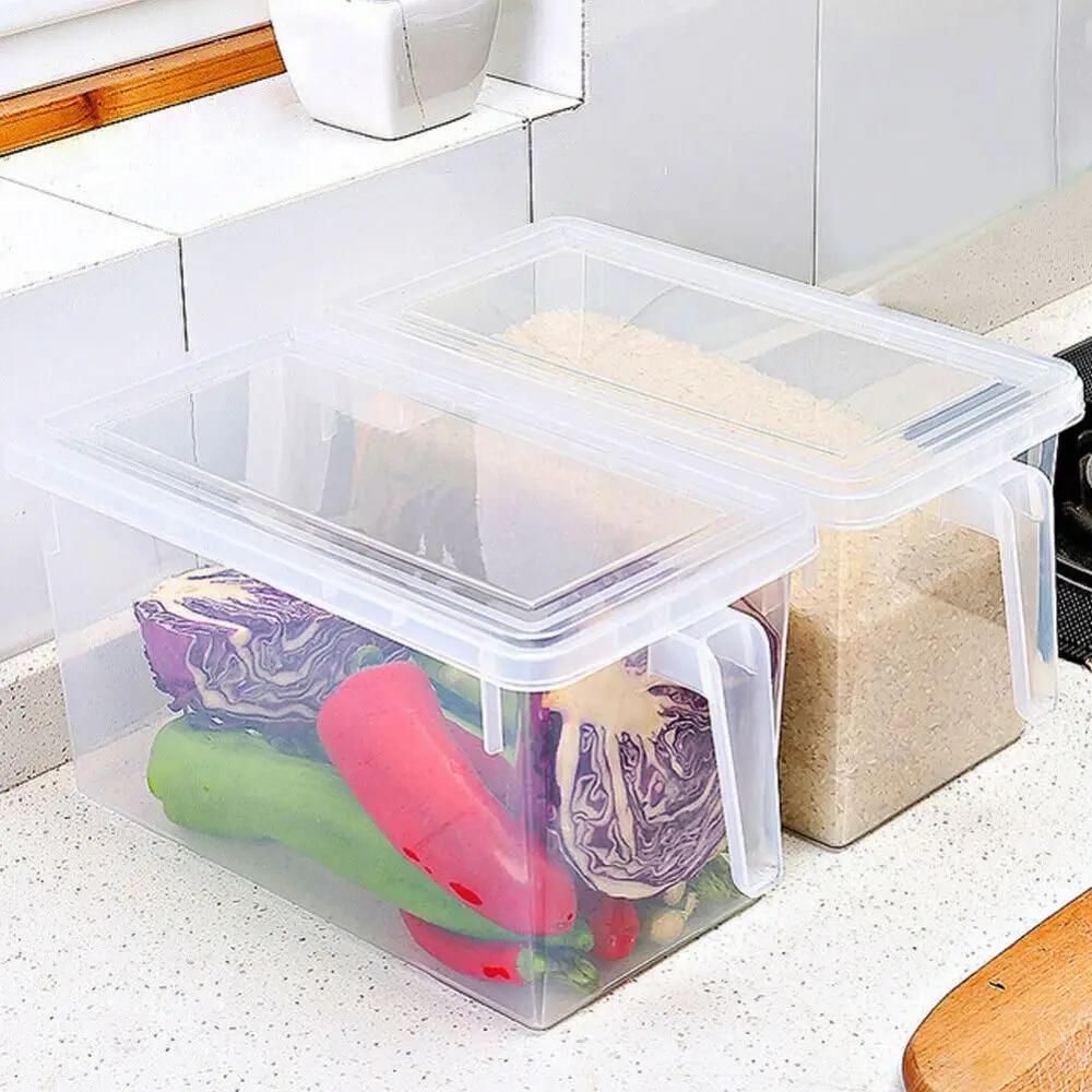 New Plastic Kitchen Fridge Rack Holder Clear 5L Refrigerator Storage Box Storage Bin Fridge Organizer