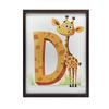 Plakat Żyrafa Z Literą D Plakat Żyrafa Z Literą D, 30X40 Cm, Rama Drewniana Jasny Dąb, Papier Matowy 230 Gsm