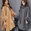 Fashion Women Keep Warm Jacket Casual Woollen Outwear Collar Cardigan Cloak Coat