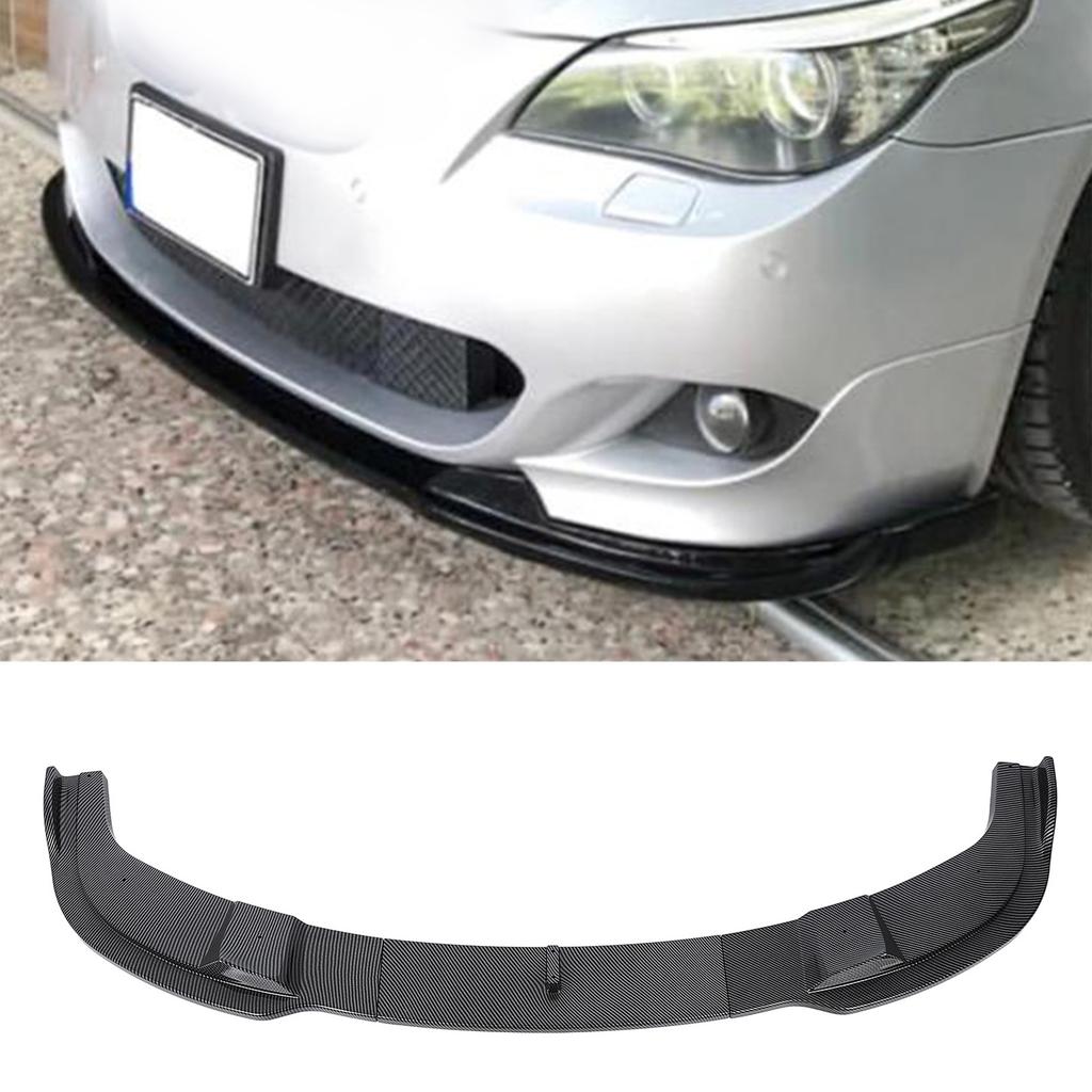 3PCS Car Front Lip Body Kit ABS Aerodynamic Sporty Look Bumper Lip Spoiler for 5 Series E60 E61 M Sport 2005 to 2010