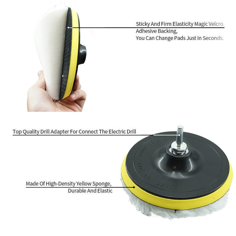 6шт 3/4/5/6/7 дюймовый набор для полировки полировальный диск для полировки автомобиля воском губка диск шерстяной круг уход за лакокрасочным покрытием полировальные диски автомобильный гаджет