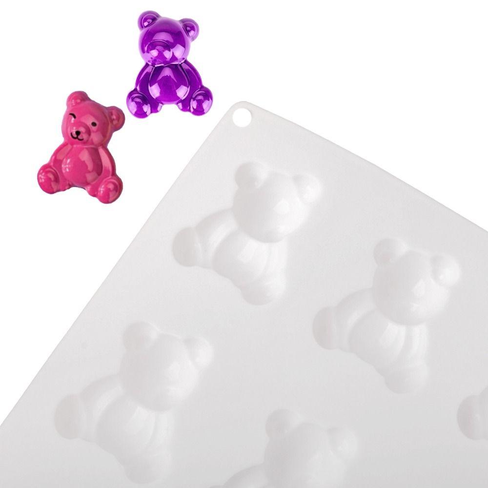 6/8/12 Cells Baking Cake Molds Little Bear Shape Food-Grade Silicone Chocolate Mold Reusable Heat-Resistant Pudding Mould