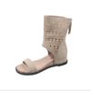 Fashion Hot Selling Women Sandals Hollow Breathable Boots 2025 Summer Inner Heightened Roman Shoes Versatile Short Leg Pants Tube Boots