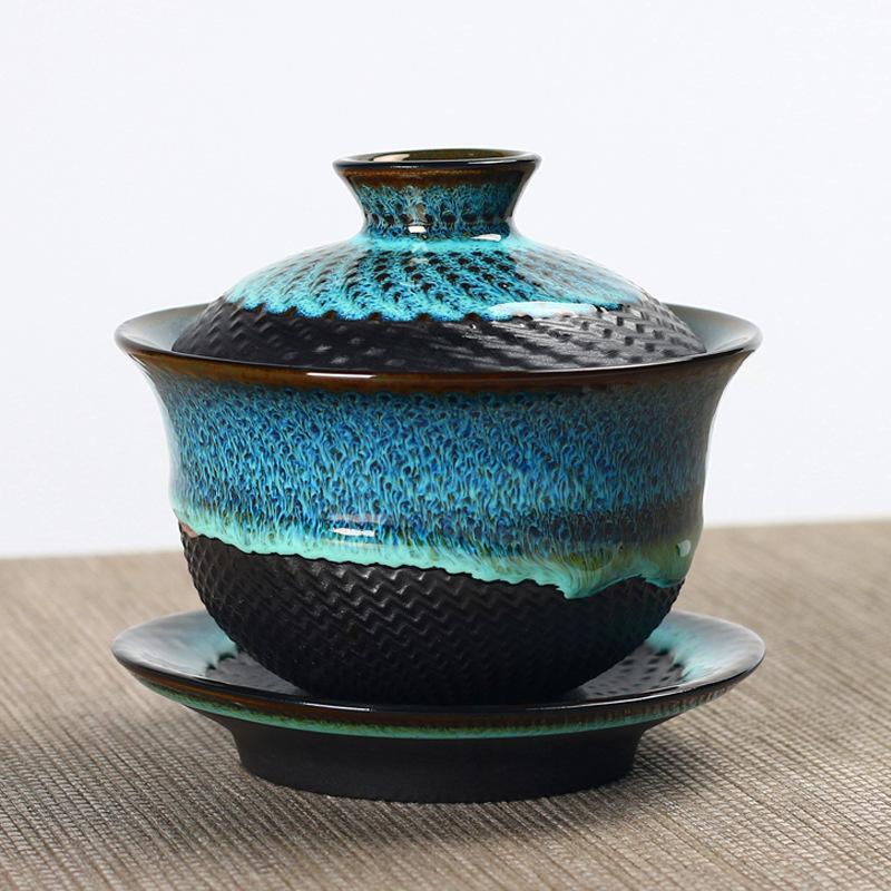 Заварочный чайник для заваривания чая в чашке Tianmu Glaze Single Pot Самовар Чайники Kung Fu Чайный сервиз Крышка Чаша Униформа Печь для дома Керамика