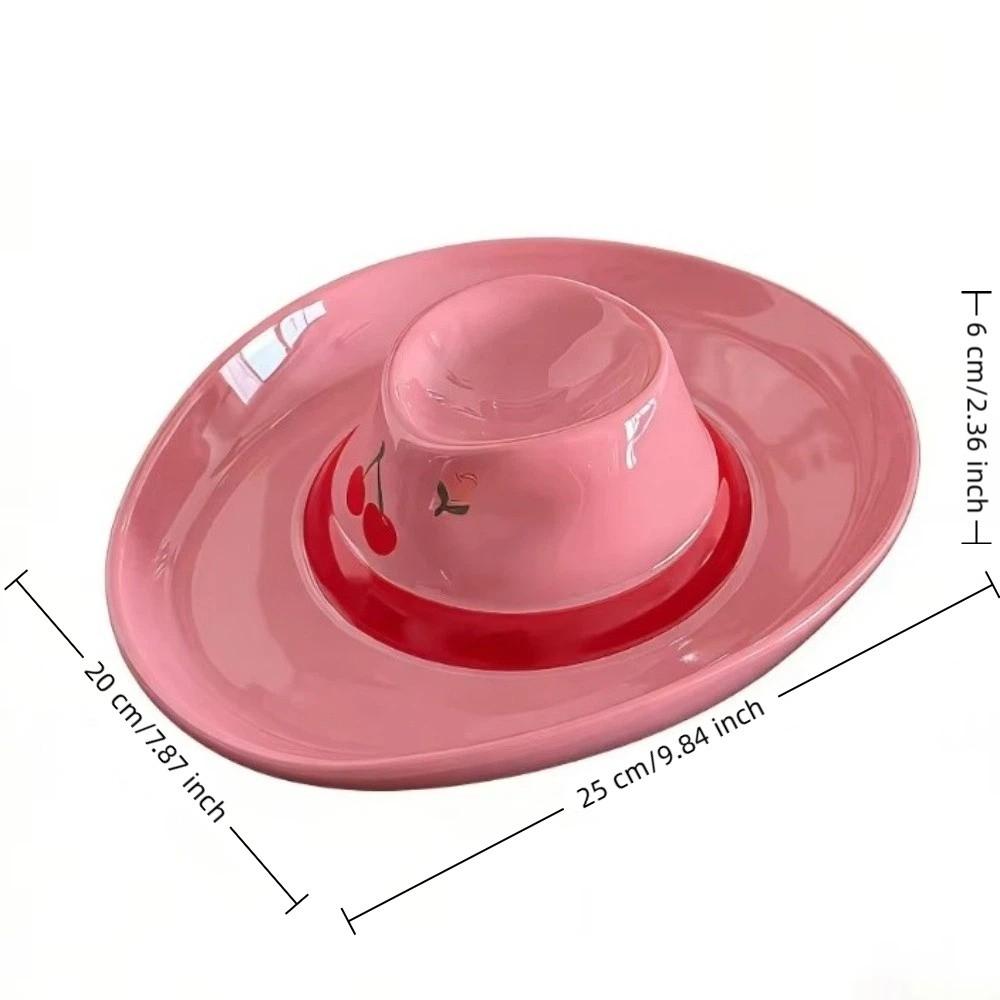 Creative Cowboy Hat Ceramic Tray with Divided Dumpling Plate Breakfast Dish Party Gifts