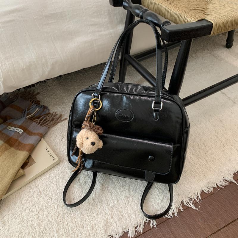 Студенческий стиль, студенческий класс, иностранный стиль, кожаный, повседневный, универсальный, на плечо, портативный, 2025, осень и зима, женский рюкзак