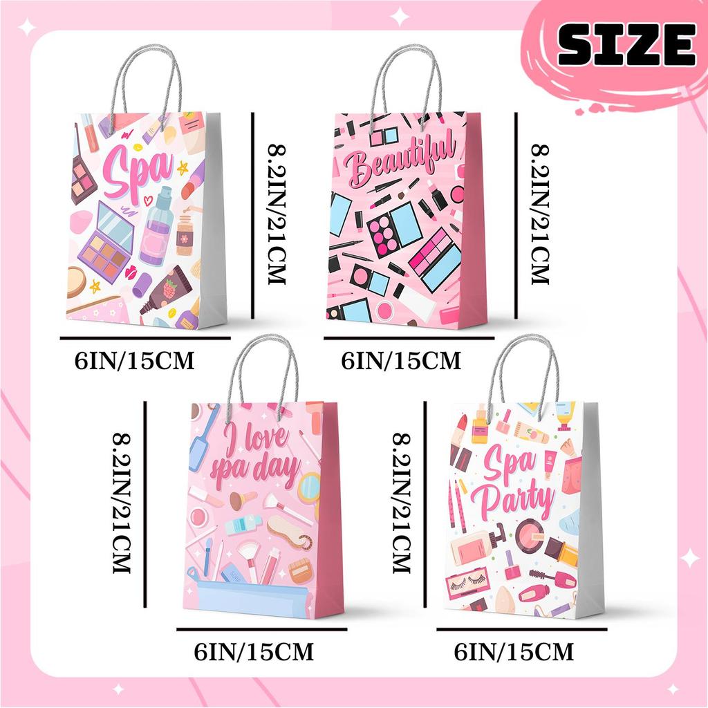 Пакеты для подарков на спа-вечеринку, 24 шт. Подарочные пакеты для спа-вечеринки, Пакеты для угощений для спа-вечеринки, Пакеты для спа-вечеринки для украшения вечеринки с макияжем, Пакеты для вечеринки в спа-тематике
