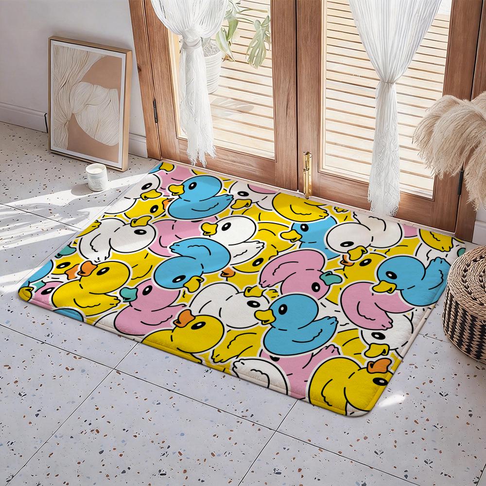 Animal D Duck Floor Mat Eco Flannel Doormat Non Slip Odorless Indoor Floor Rug Soft Short Plush Home Mat