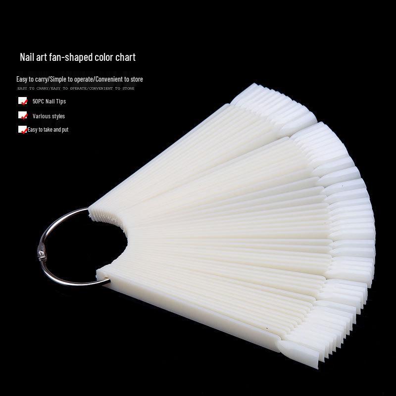 Веерная подставка для тренировки нейл-арта - Набор из 50 цветных карточек для гель-лака