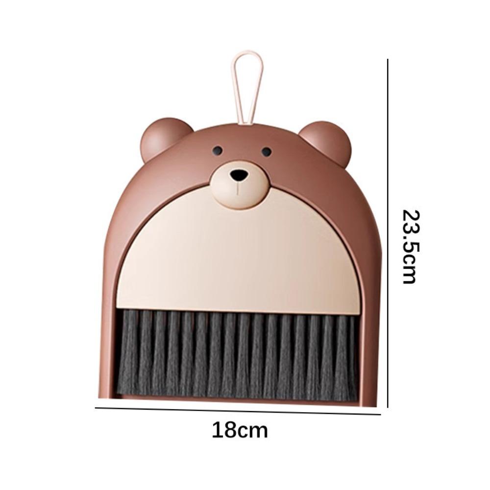Набор метелка и совок с мишкой PP Маленький совок Милый настольный совок для мусора Бытовой