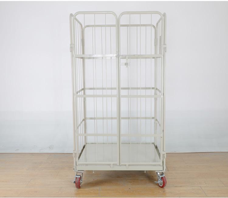 Folding Mobile Logistics Trolley: Warehouse Turnover Cart for Handling, Loading, and Unloading