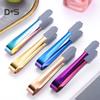 SW Stainless Steel Ice Cube Sugar Tongs Silicone Anti-slip Food Serving Clip Clamp