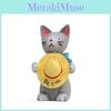 Cat Standing Resin Holding Straw Hat Ornament For Home And Props Photography