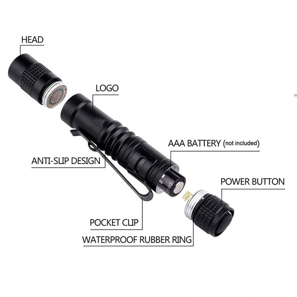 Waterproof LED Flashlight Portable Strong Light Flashlight Torch Light Small Flashlight  Outdoor