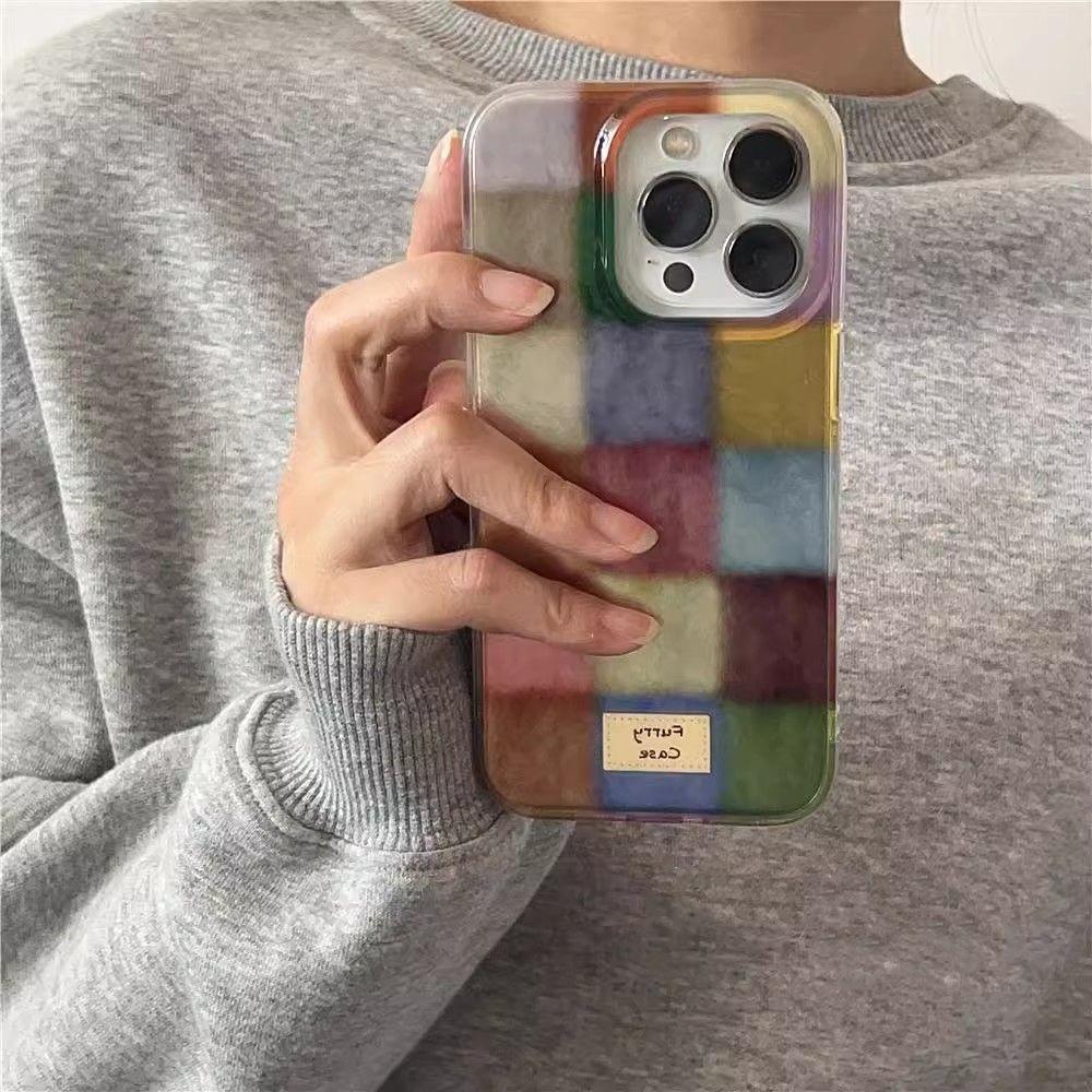 Цветные квадраты подходят для чехла для мобильного телефона iPhone 16 simple 15PRO/13, Apple 14promax новый IMD