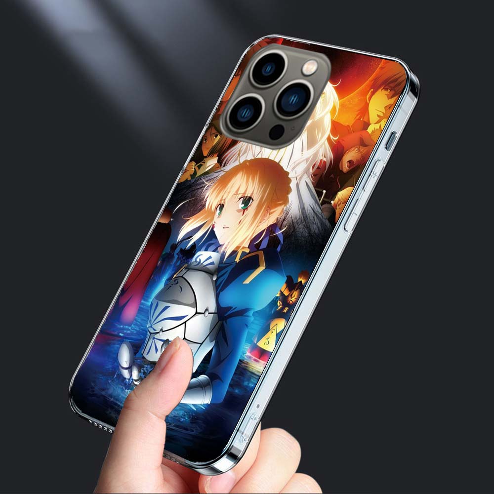 Чехол для телефона Bilibili F-Fate Stay Night Для Iphone 16E 15 Pro 14 Plus 17E 16 17 Pro Max Air 11 12 13 Mini Ударопрочный Capa Милый