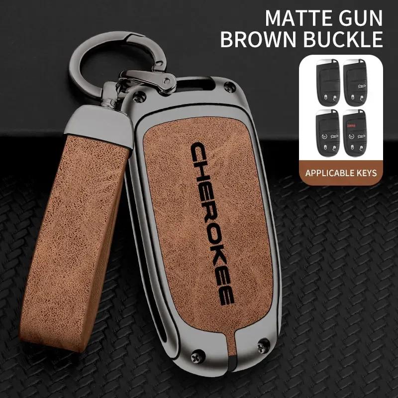 Zinc Alloy Car Key Case Cover Shell Fob For Jeep Cherokee Remote Control Protector For JEEP CHEROKEE Key Cover Auto Accessories AMS1
