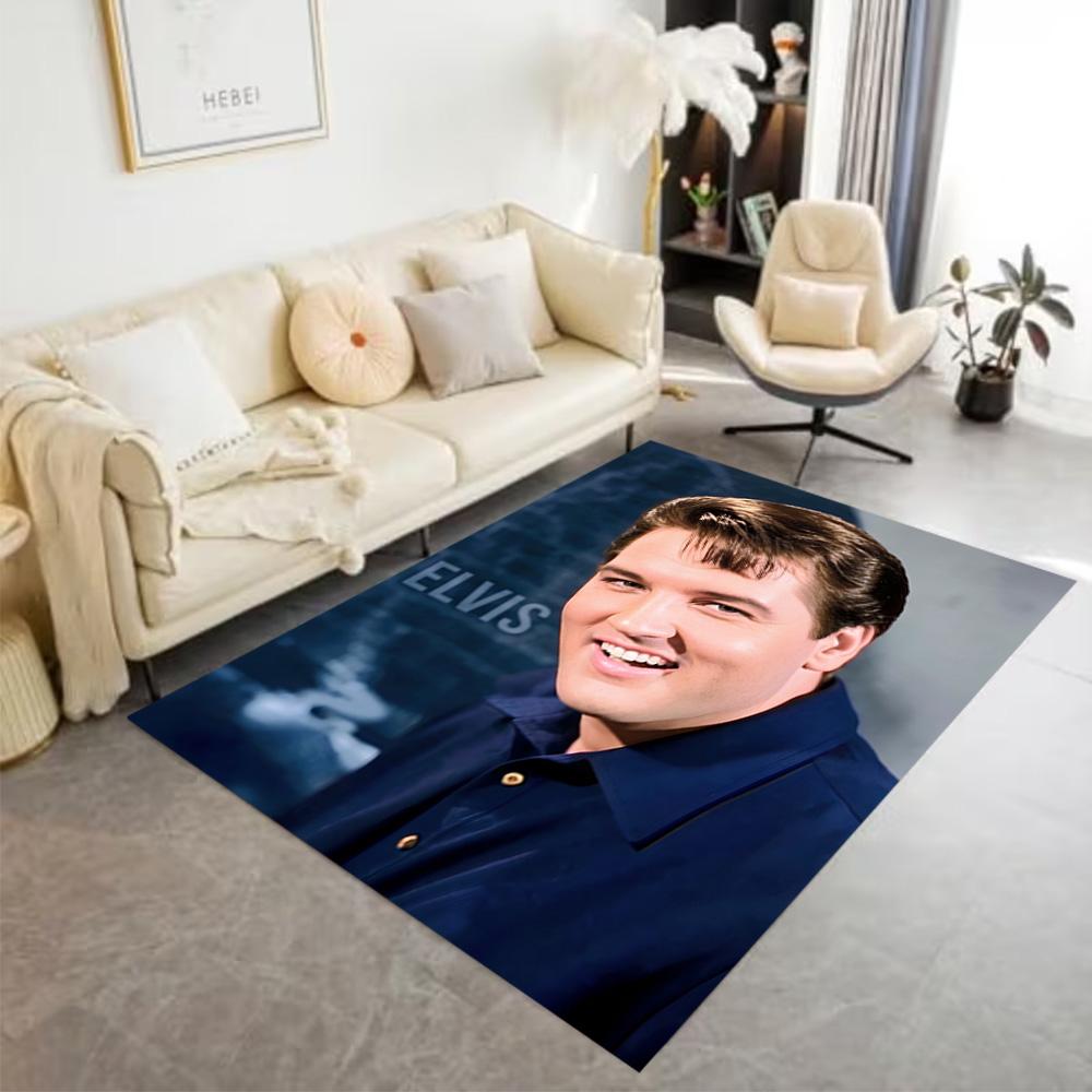 Elvis Presley's Iconic Smile Floor Rug Office Rug Design for Game Room Playrooms Kitchen Foyer Anti-slip Rug Anime Office Decor