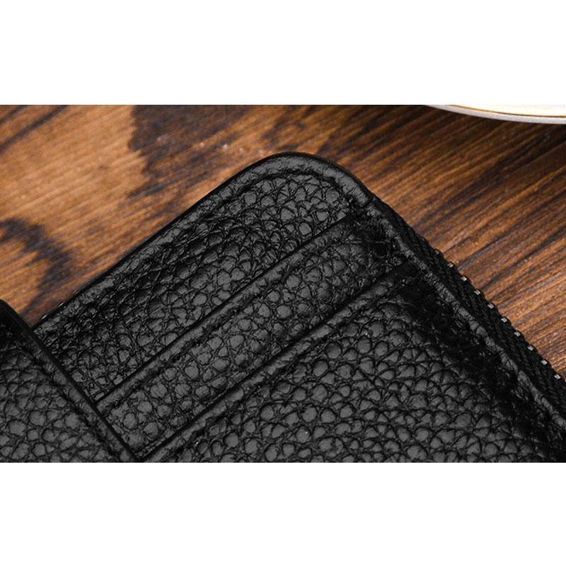 Мини-держатель для карт из натуральной кожи с застежкой-молнией, первый слой из коровьей кожи, для организации нескольких карт